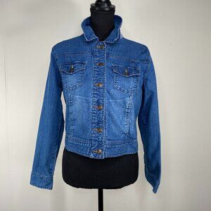 Per Se Denim Jean Jacket Women's Medium Blue Casual Pockets